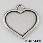 Riipuspohja sydän 25x28mm (metalli/999 antiikki hopea)