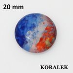 20mm käsinmaalattu Preciosa lasikapussi (oranssi-sininen)