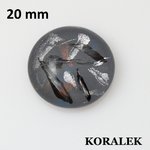 20mm käsinmaalattu Preciosa lasikapussi (harmaa-hopea-beige)