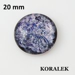 20mm käsinmaalattu Preciosa lasikapussi (violetti-liila-sateenkaari)
