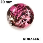 20mm käsinmaalattu Preciosa lasikapussi (pinkki-musta)