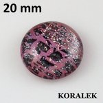 20mm käsinmaalattu Preciosa lasikapussi (pinkki-musta-sateenkaari)