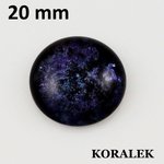 20mm käsinmaalattu Preciosa lasikapussi (violetti-musta)