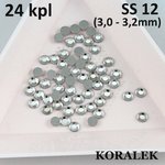 SS 12 kristalli (peilipohja), 24 kpl - liimattavat strassit