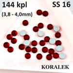 SS 16 punainen (peilipohja), 144 kpl - liimattavat strassit