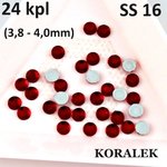 SS 16 punainen (peilipohja), 24 kpl - liimattavat strassit