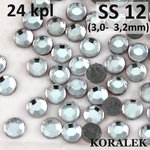 SS12 kristalli (hot fix), 24 kpl - silitettävät strassit